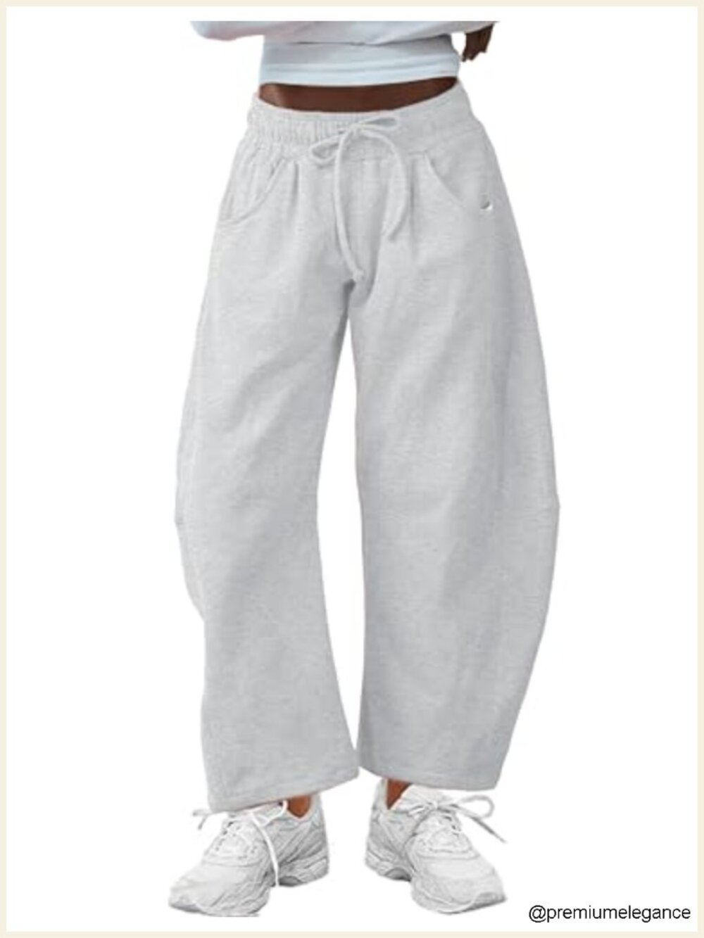 Womens High Rise Barrel Leg Wide Leg Sweatpants Casual Cotton Blend Loose Fit